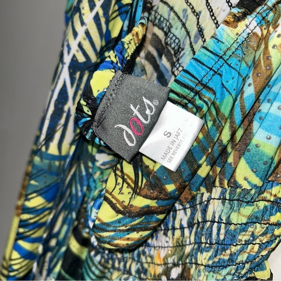 Dots Leopard and Tropical Print Tie Neck Sleeveless Textured Maxi Dress - Picture 5 of 5